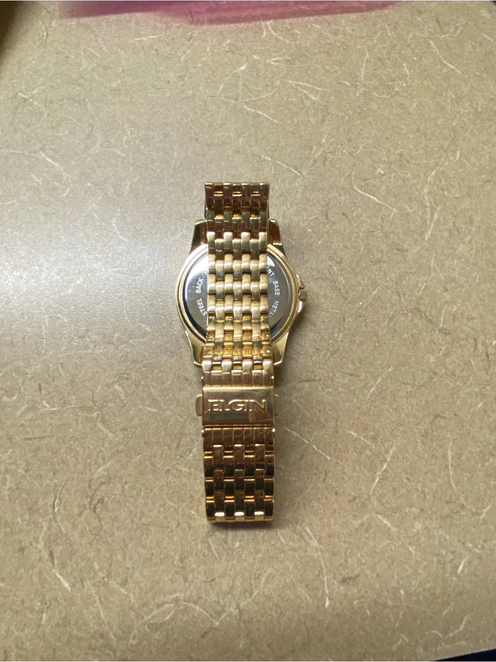 Elgin Gold-Tone Men's Crystal Accent Watch - Gold/Black